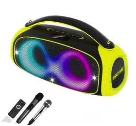 Boxa Bluetooth wireless cu radio iluminare RGB 2 microfoane si telecomanda Andowl Q YX59